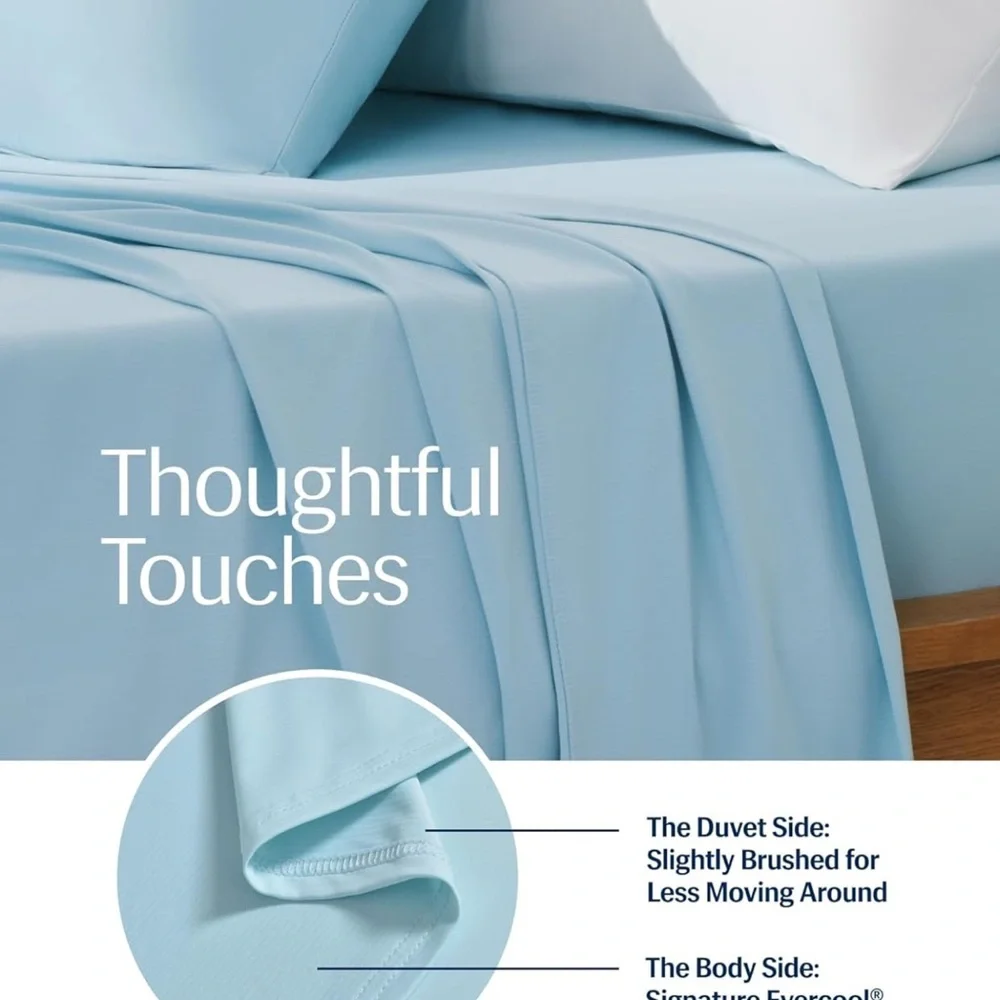 REST® Evercool®+ Flat Sheet FULL/DOUBLE/QUEEN, Breathable Luxury Bedding BluE